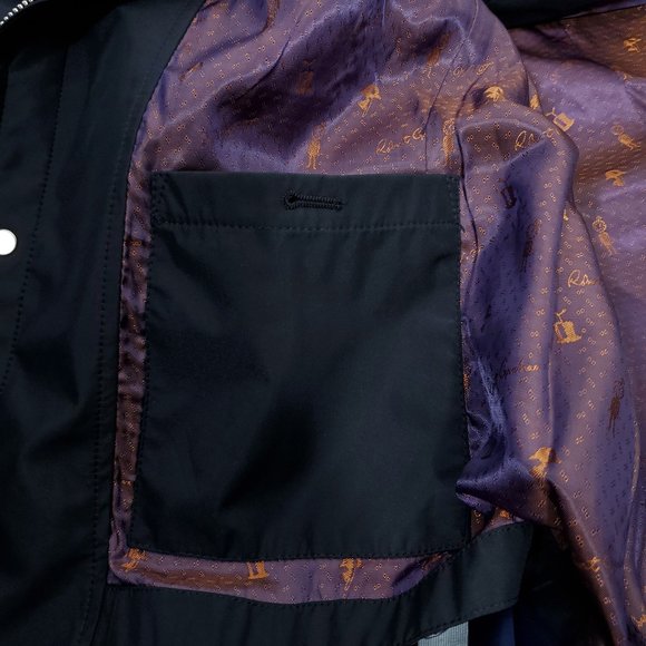 Robert Graham Navy Blue Pockets Rain Jacket Coat - Picture 8 of 8